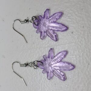 Purple Leaf Earrings 174